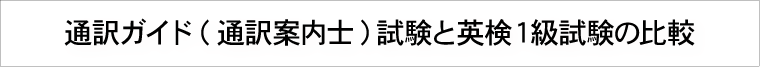 通訳ガイド(通訳案内士)試験と英検1級試験の比較